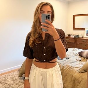 & Other Stories cropped collared blouse